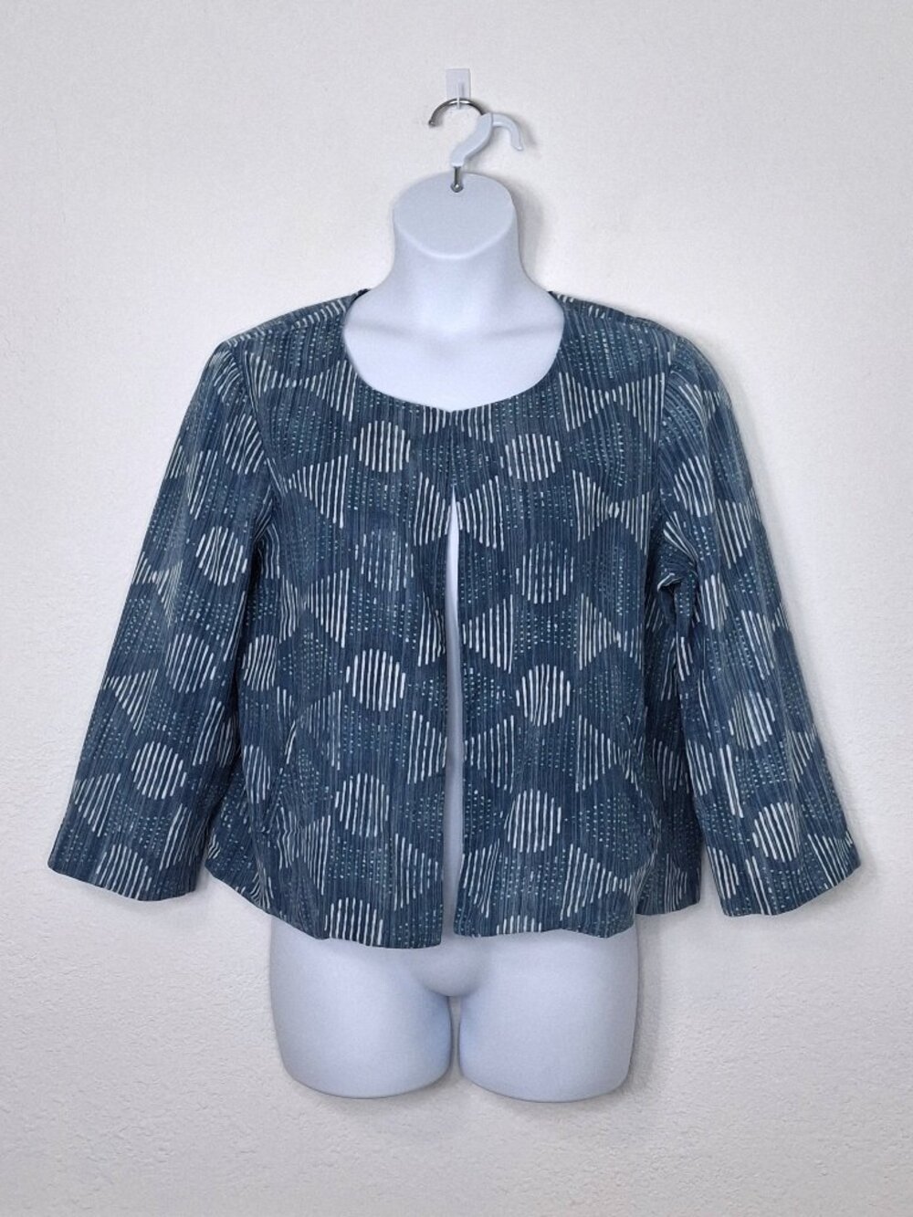 Eileen Fisher Blazer Jacket Sz XL Indigo Organic Cotton Sustainable Boho